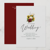 Bourgondische zonnebloemen bloemrijke handgeschrev (Voorkant / Achterkant)