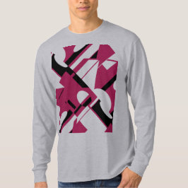 Bourgondische zwarte diagonale geometrische kunst  t-shirt