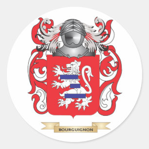 Bourguignon-japat van wapens (gezinscrest) ronde sticker