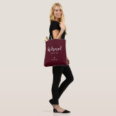 Bourgundy Wine Simple Moderne Bridesmaid Script Tote Bag (Op model)