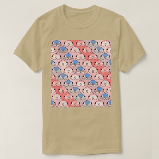 Bourke Parakeet pattern many birbs T-shirt (Design voorkant)