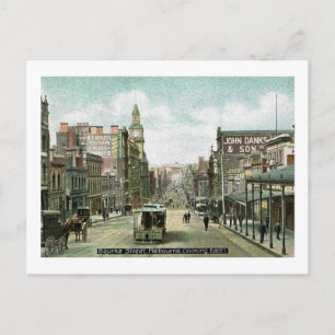 Bourke St., Melbourne, Australië Briefkaart