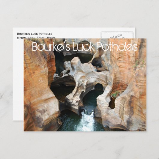 Bourke's Luck Potholes, Mpumalanga, Zuid-Afrika Briefkaart (Voorkant / Achterkant)