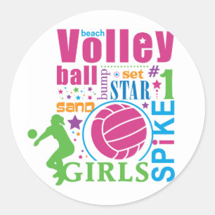 Bourne Beach Volleyball Ronde Sticker