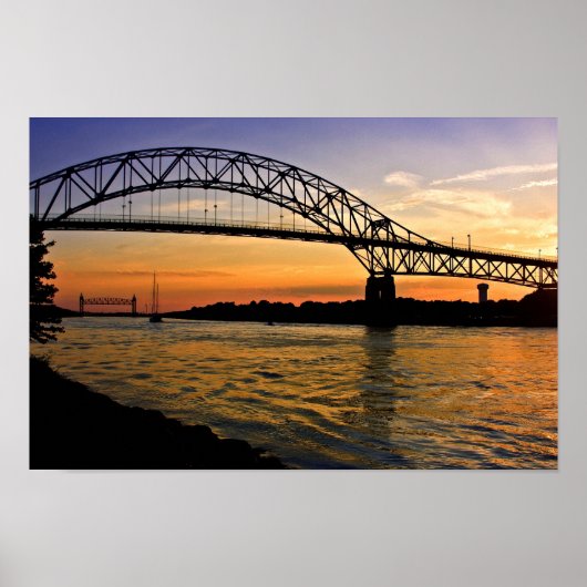 Bourne Bridge Sunset Poster (Voorkant)