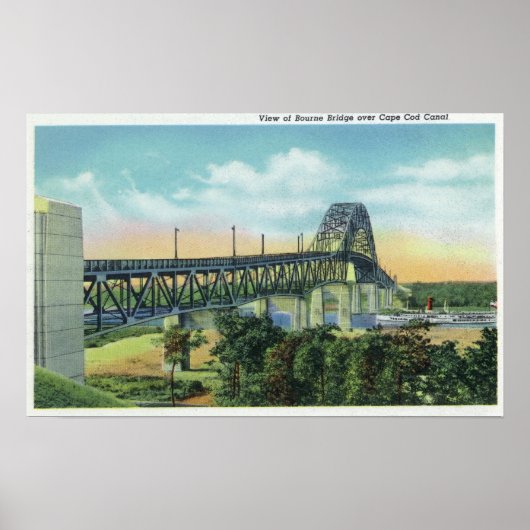 Bourne-brug over het Uitzicht van het Kabeljauwkan Poster (Voorkant)