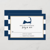 Bourne Cape Cod met hart | Bruiloft RSVP (Voorkant / Achterkant)