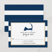 Bourne Cape Cod met hart | Bruiloft RSVP Kaartje (Voorkant / Achterkant)