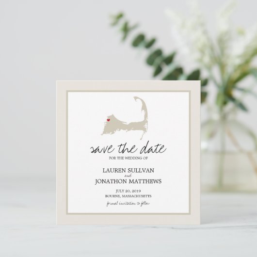 Bourne Cape Cod Wedding Save the Date (Staand voorkant)