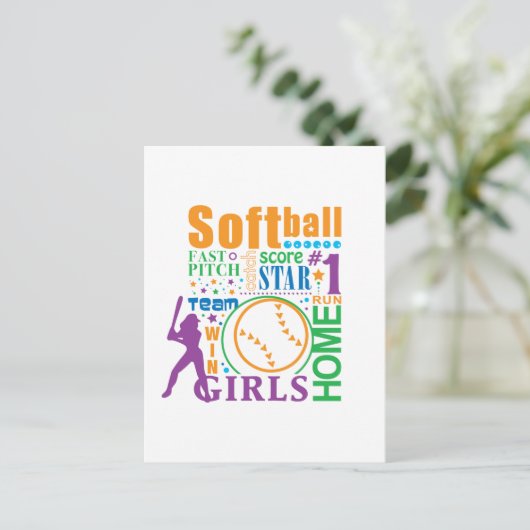 Bourne Softball Briefkaart (Staand voorkant)