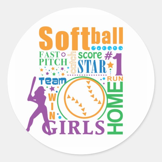 Bourne Softball Ronde Sticker (Voorkant)