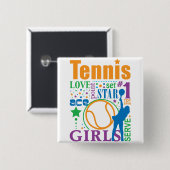 Bourne Tennis Vierkante Button 5,1 Cm (Voorkant /achterkant)