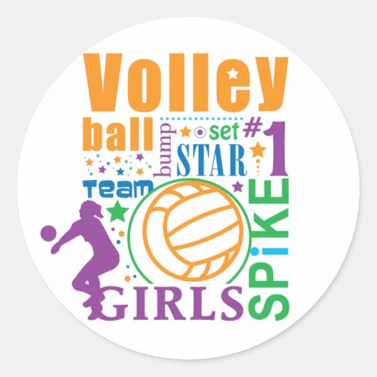 Bourne Volleyball Ronde Sticker (Voorkant)