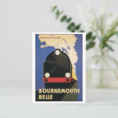 Bournemouth Belle Southern Railway Travel Poster Briefkaart (Staand voorkant)