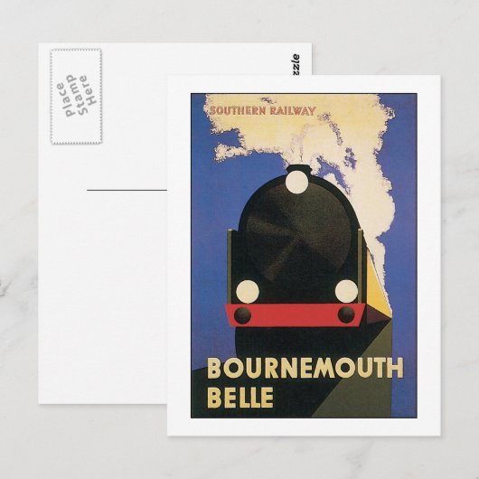 Bournemouth Belle Vintage Travel Poster Briefkaart (Voorkant / Achterkant)
