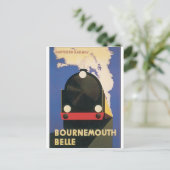 Bournemouth Belle Vintage Travel Poster Briefkaart (Staand voorkant)