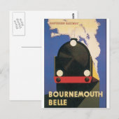 Bournemouth Belle Vintage Travel Poster Briefkaart (Voorkant / Achterkant)