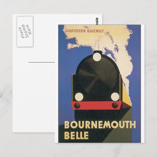 Bournemouth Belle Vintage Travel Poster Briefkaart (Voorkant / Achterkant)