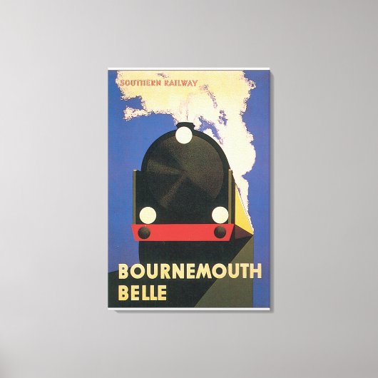 Bournemouth Belle Vintage Travel Poster Canvas Afdruk (Voorkant)