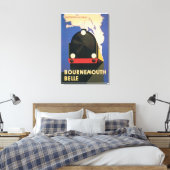 Bournemouth Belle Vintage Travel Poster Canvas Afdruk (Insitu (Slaapkamer))