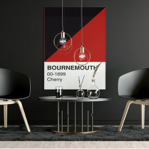 Bournemouth Cherry rood en zwart - Volledige breed Perfect Poster