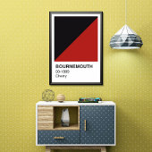 Bournemouth Cherry rood en zwart - Witte rand Perfect Poster
