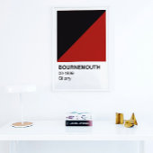 Bournemouth Cherry rood en zwart - Witte rand Perfect Poster