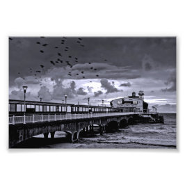 Bournemouth Pier en Beach Dorset England Foto Afdruk