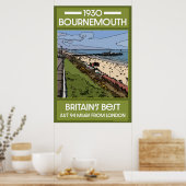 Bournemouth Retro Seaside Art Poster (Keuken)