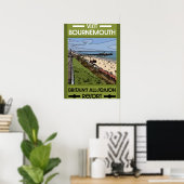 Bournemouth Retro Seaside Poster (Thuiskantoor)