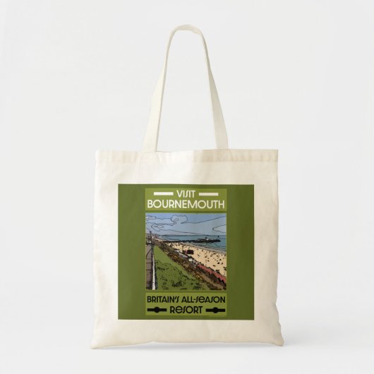 Bournemouth  Retro Seaside Tote Bag (Voorkant)