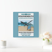 Bournemouth  Retro Seaside Vierkante Klok (Huis)