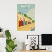 Bournemouth Strand Dorset Kust Reisposter Poster (Thuiskantoor)