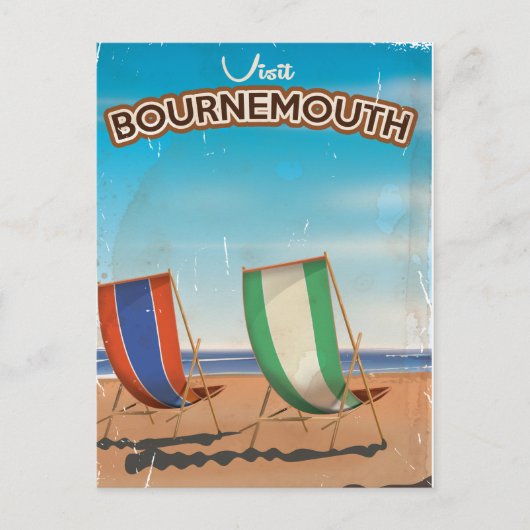 Bournemouth vintage reisposter briefkaart (Voorkant)