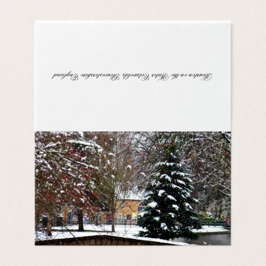 Bourton op de Katoeages met de waterkerst Kaart (Buitenkant ongevouwen)