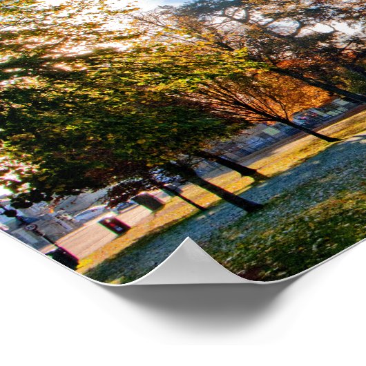 Bourton op de waterherfst Trees Cotswolds Verenigd Poster (Hoek)