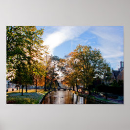Bourton op de waterherfst Trees Cotswolds Verenigd Poster