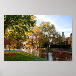 Bourton op de waterherfst Trees Cotswolds Verenigd Poster