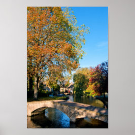 Bourton op de waterherfst Trees Cotswolds Verenigd Poster
