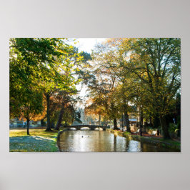 Bourton op de waterherfst Trees Cotswolds Verenigd Poster