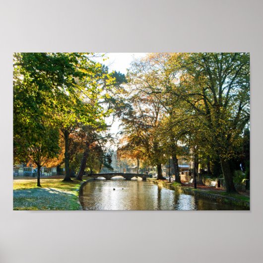 Bourton op de waterherfst Trees Cotswolds Verenigd Poster (Voorkant)