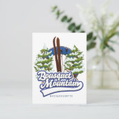 Bousquet Mountain Massachusetts Ski logo Briefkaart (Staand voorkant)