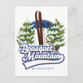 Bousquet Mountain Massachusetts Ski logo Briefkaart (Voorkant)