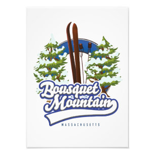 Bousquet Mountain Massachusetts Ski logo Foto Afdruk