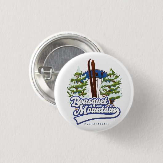 Bousquet Mountain Massachusetts Ski logo Ronde Button 3,2 Cm (Voorkant /achterkant)