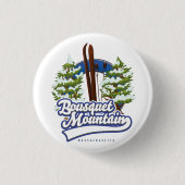 Bousquet Mountain Massachusetts Ski logo Ronde Button 3,2 Cm (Voorkant)