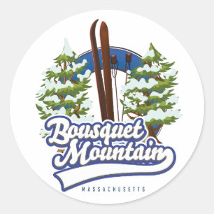 Bousquet Mountain Massachusetts Ski logo Ronde Sticker