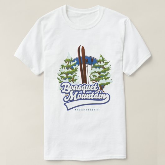 Bousquet Mountain Massachusetts Ski logo T-shirt (Design voorkant)