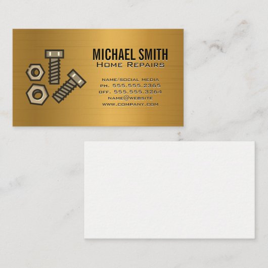 bouten en moeren visitekaartje (Voorkant / Achterkant)