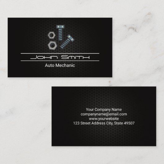 Bouten Moeren | Koolstofvezelpatroon Visitekaartje (Voorkant / Achterkant)